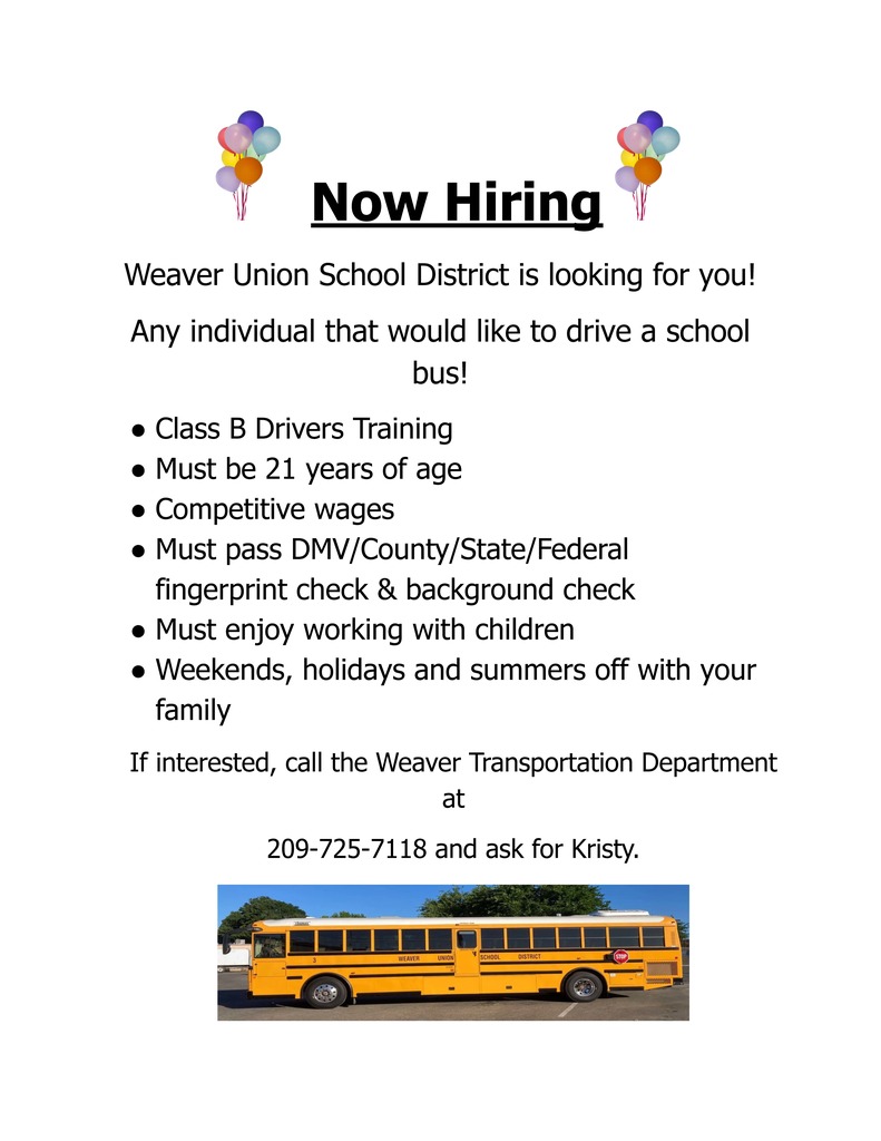 Now Hiring Bus Drivers Notice